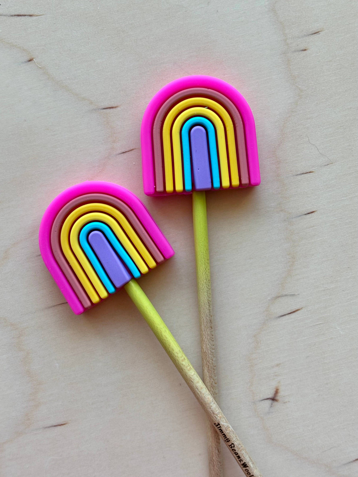Big Bold Rainbows Knitting Needle Point Protectors