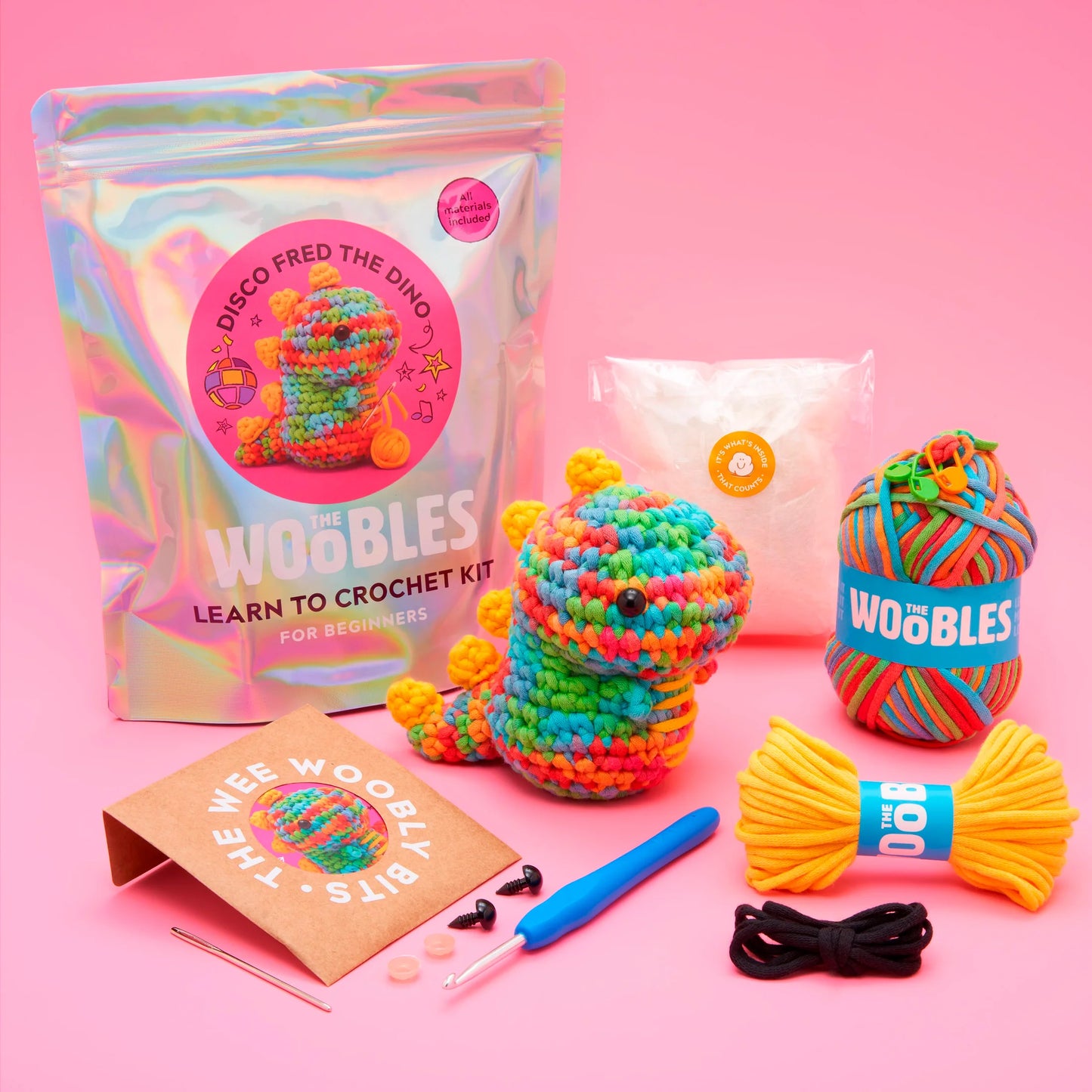 Fred the Dinosaur Rainbow Crochet Kit