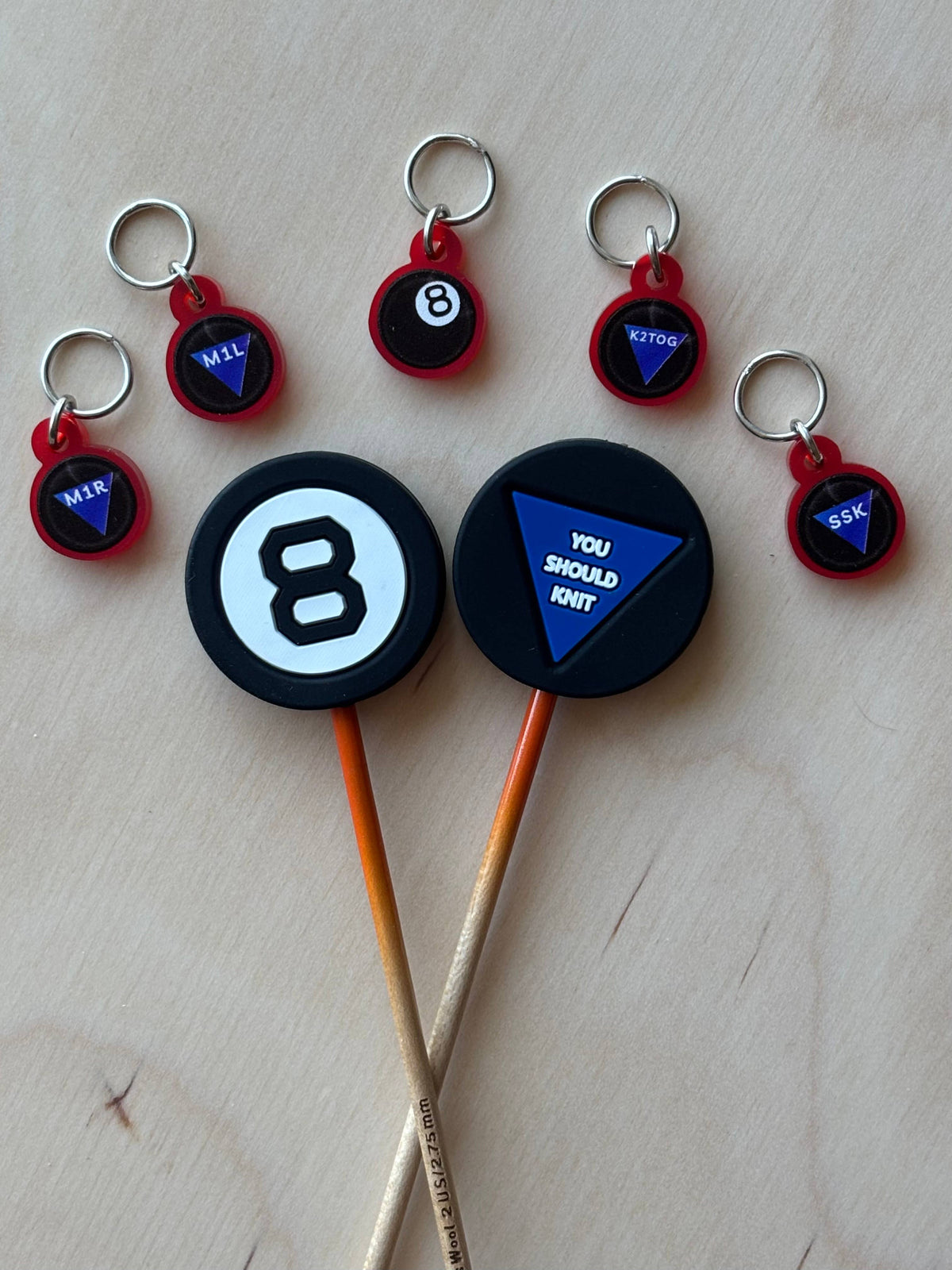 *Exclusive* Knitting Needle Point Protector Magic 8 Ball