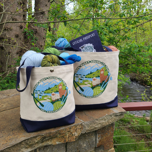 Puget Sound LYS Tour 20th Anniversary Tote and Notion Bag