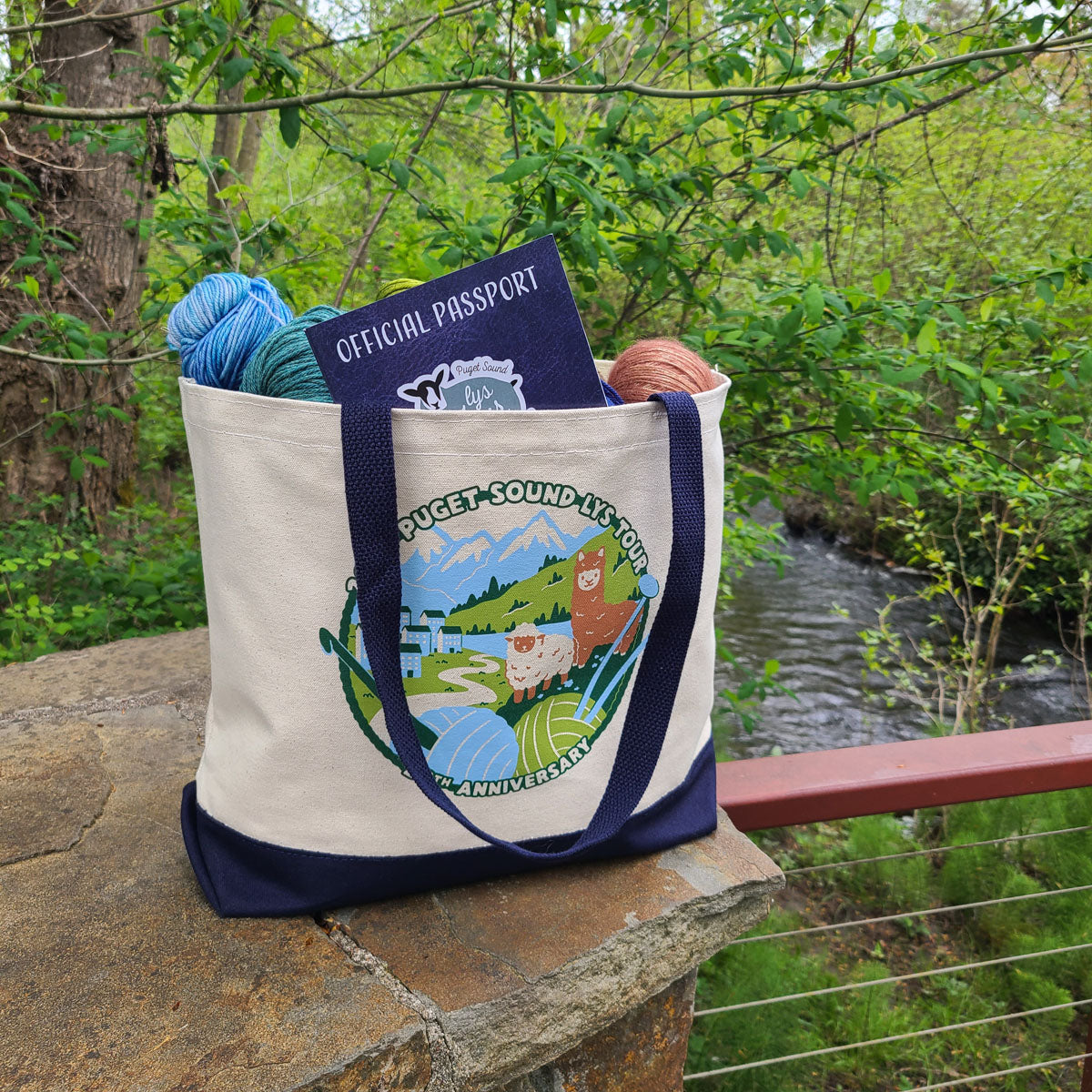 Puget Sound LYS Tour 20th Anniversary Tote and Notion Bag