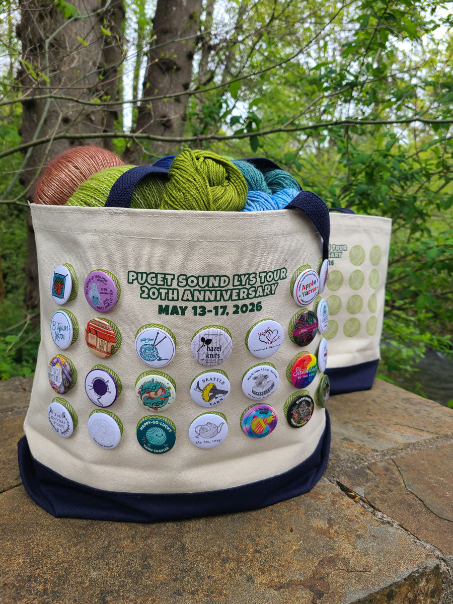 Puget Sound LYS Tour 20th Anniversary Tote and Notion Bag