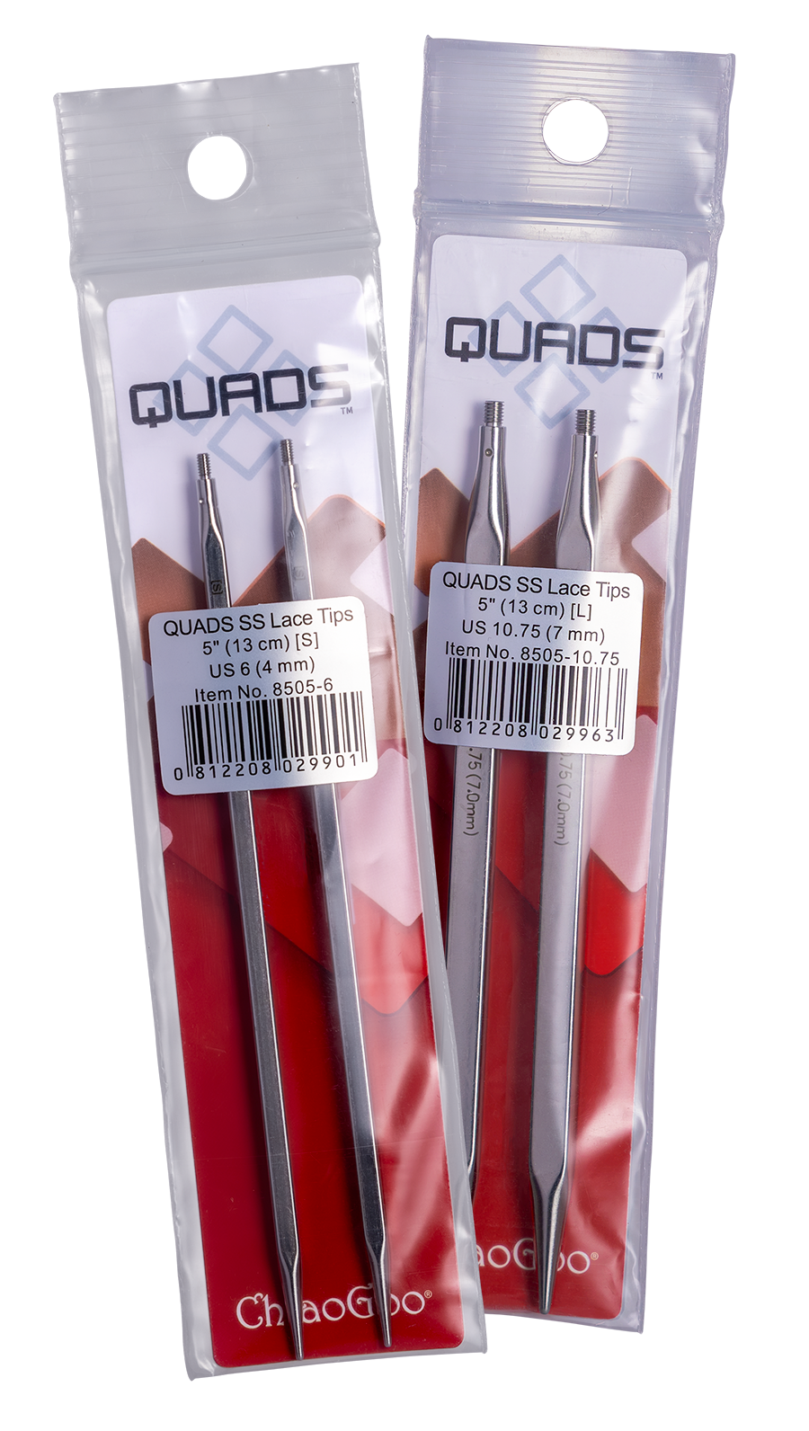 ChiaoGoo QUADS Stainless Steel Lace Tips 4"/5"