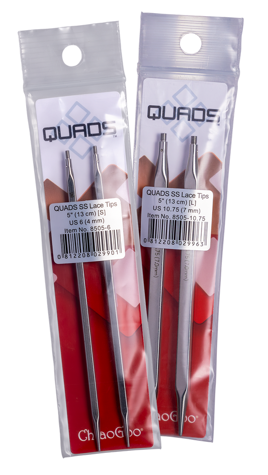 ChiaoGoo QUADS Stainless Steel Lace Tips 4"/5"