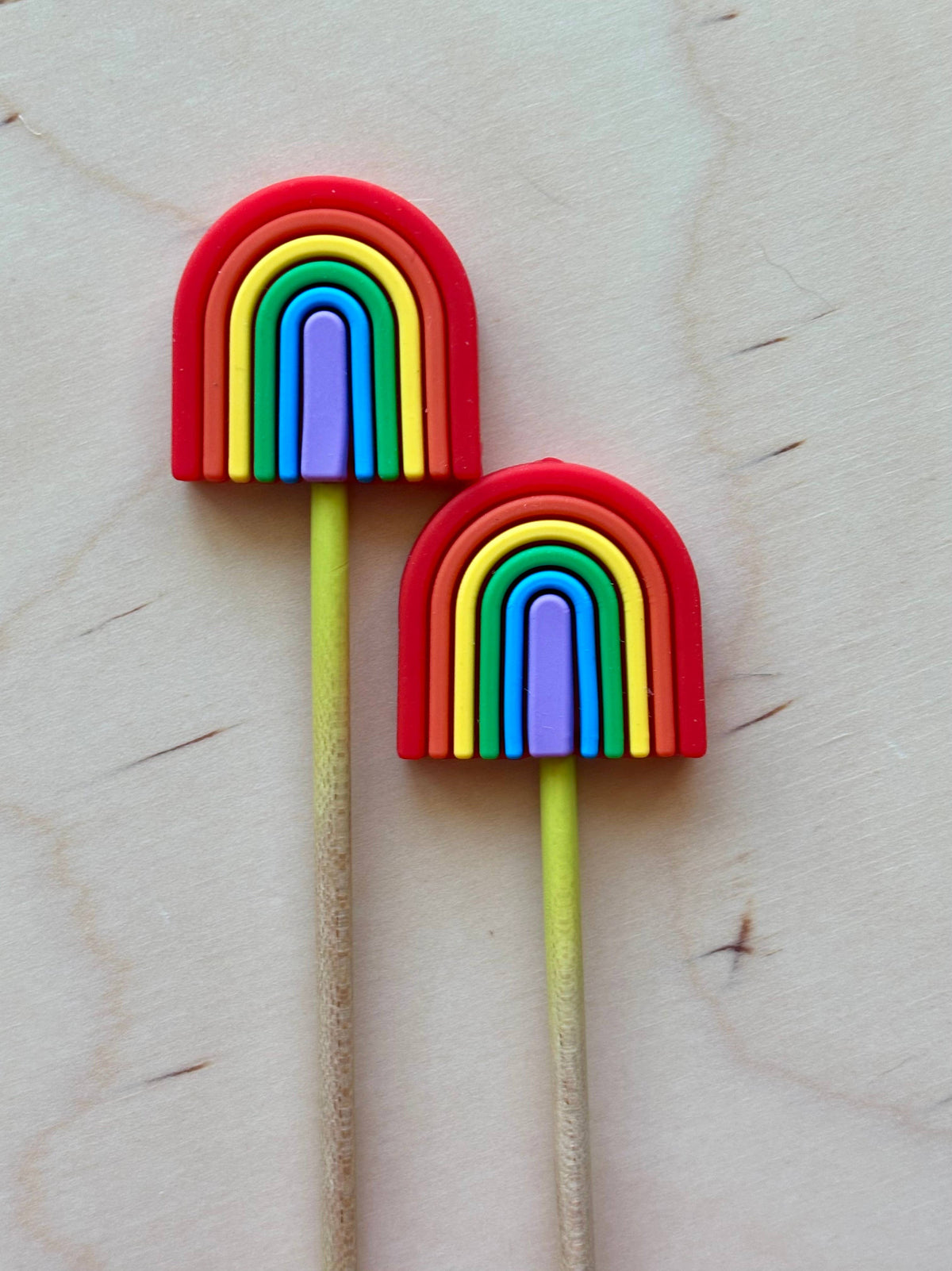 Big Bold Rainbows Knitting Needle Point Protectors